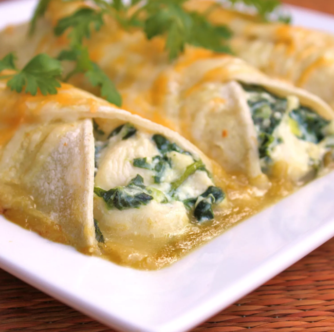 Spinach and Cheese Enchiladas: Perfect for St. Patrick’s Day and Lent