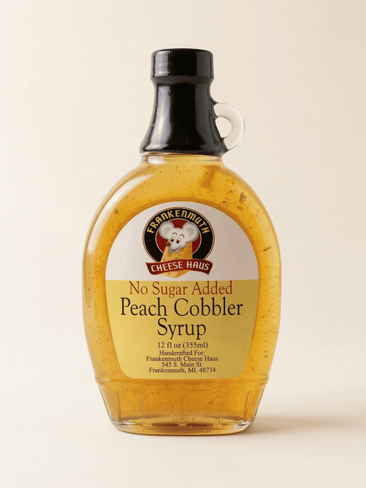 NO SUGAR ADDED PEACH COBBLER SYRUP 12oz