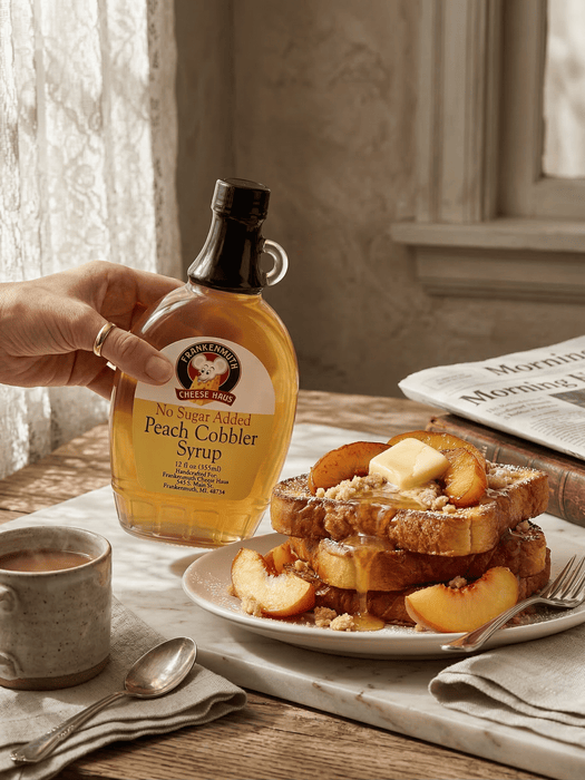 NO SUGAR ADDED PEACH COBBLER SYRUP 12oz