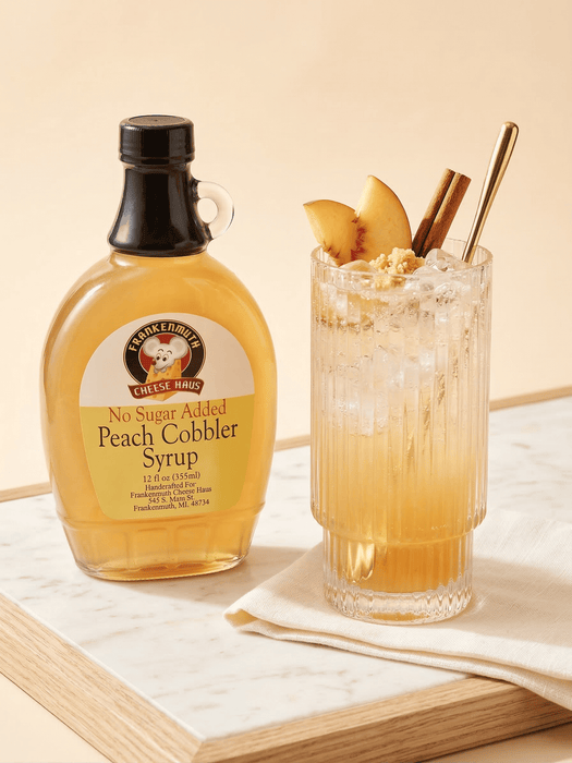 NO SUGAR ADDED PEACH COBBLER SYRUP 12oz