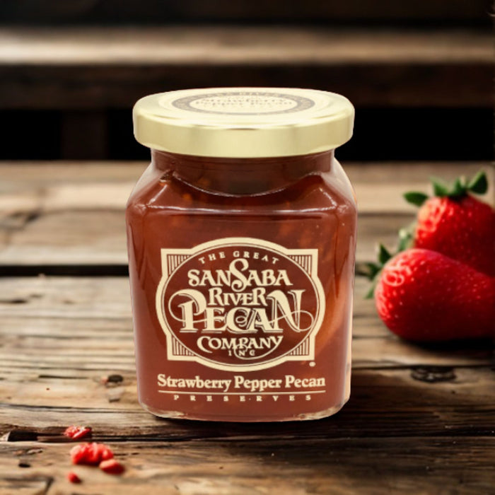 SANSABA STRAWBERRY PEPPER PECAN PRESERVE  11OZ